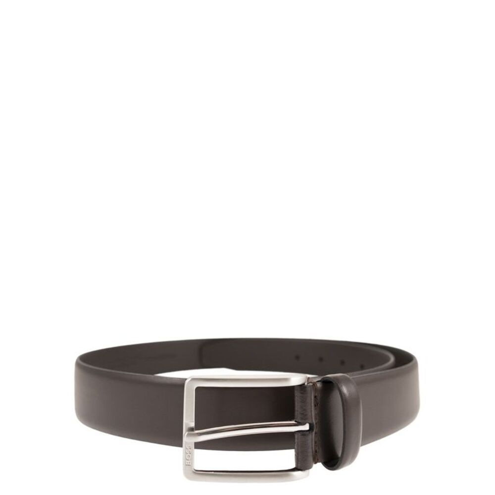 Boss Men Leather Belt With Pin Buckle